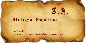 Biringer Magdolna névjegykártya