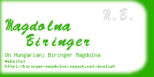 magdolna biringer business card